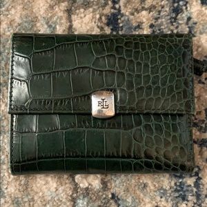 Lauren Ralph Lauren Vintage Bi-Fold Croc Wallet